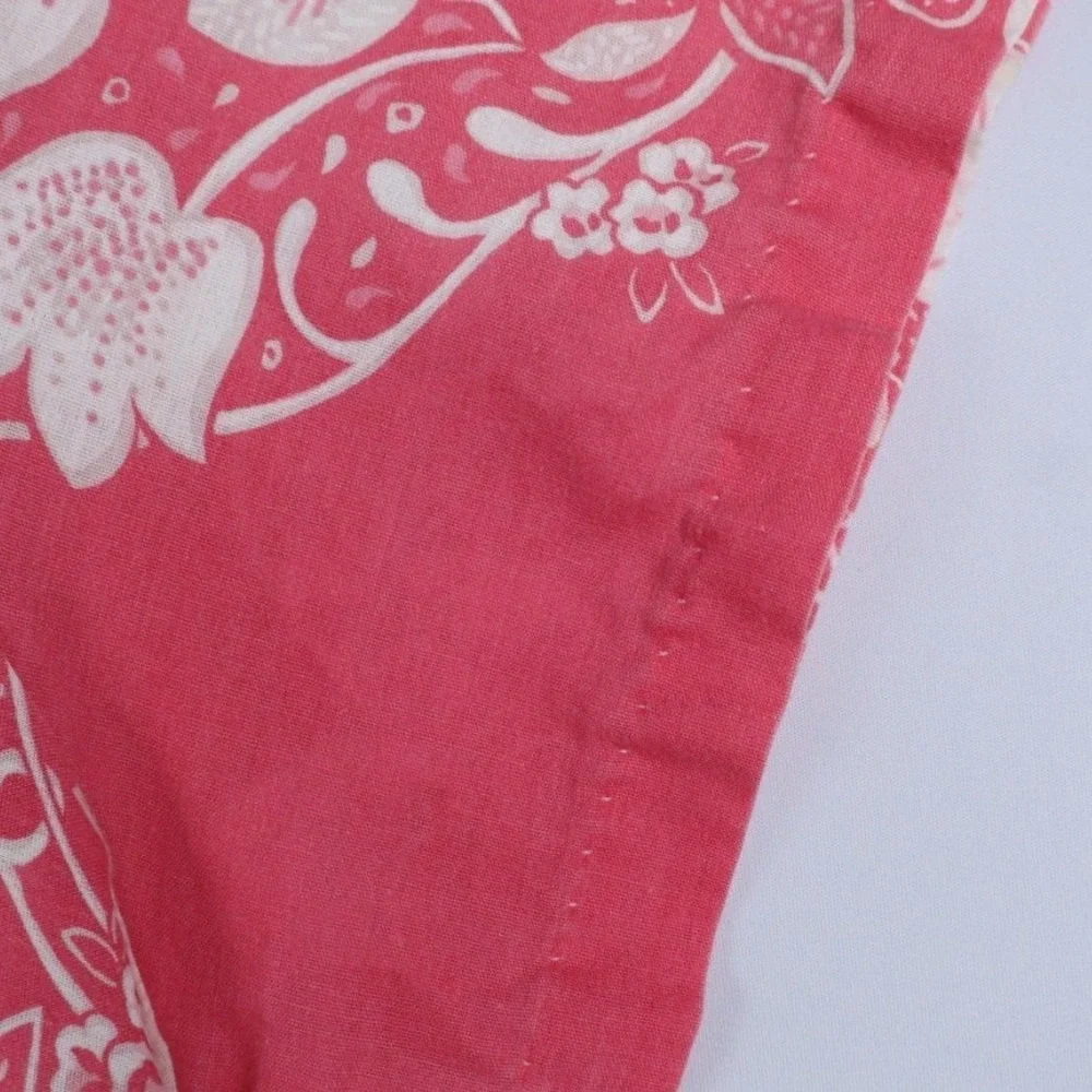 VTG Handmade Pink Floral Muumuu Hawaiian‎ Nightgown Short Sleeve Pocket L/XL